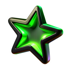 Leinwandbilder - Glowing green star shape against a transparent background illustrating celebration and recognition
