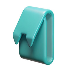 Leinwandbilder - Stylish 3d rendered icon in teal blue color against a solid transparent background