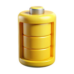 Aufkleber - 3d render of a yellow battery charging with three levels of power displayed