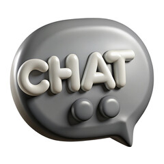 Poster - 3d rendered chat bubble icon design with modern typography isolated on transparent background