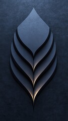 Aufkleber - Glowing leaf ideal emerging from a dark blue background create a modern and elegant design, shapes for various projects