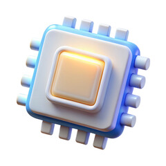 Aufkleber - 3d rendered illustration of a modern computer processor microchip on transparent background