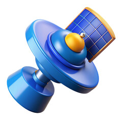 Leinwandbilder - 3d rendered illustration of a modern satellite with solar panels in a sleek blue design