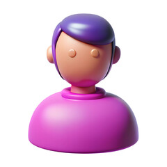 Leinwandbilder - 3d rendered illustration of a stylized human avatar with purple hair and pink attire