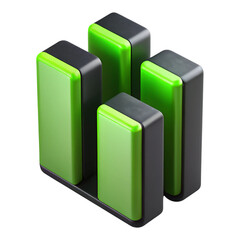 Aufkleber - 3d rendered isometric chart bars representing data and visual growth on transparent background