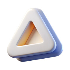 Aufkleber - 3d rendered white abstract triangle with soft shadows and a transparent background