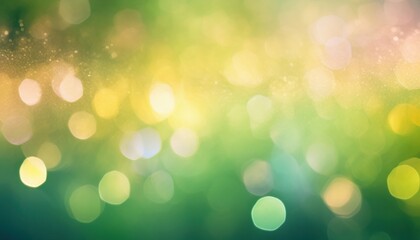 Poster - soft green and yellow bokeh light background with dreamy blurred sparkles and subtle gradient glow, ideal for web design, branding, invitation, or print texture

