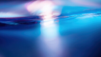 Poster - surreal ocean wave tunnel with radiant blue water and glowing horizon light, ideal for futuristic web design, digital wallpaper, or immersive branding background

