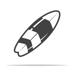 Wall Mural - surboard outline icon transparent vector isolated