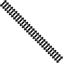Poster - Railway train track vector route. Rail line, subway map, and railroad elements for game UI and graphic design icon set easy to edit. Rail pattern round circular curve railroad path icon