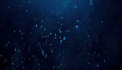 Aufkleber - dark blue underwater particles floating in motion blur with glowing bokeh effect and dreamy depth for website background, print poster, or branding texture

