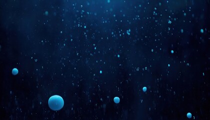 Aufkleber - dark blue underwater particles floating in motion blur with glowing bokeh effect and dreamy depth for website background, print poster, or branding texture

