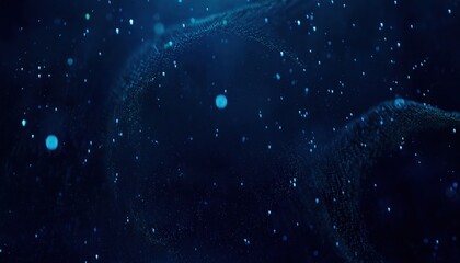 Aufkleber - dark blue underwater particles floating in motion blur with glowing bokeh effect and dreamy depth for website background, print poster, or branding texture

