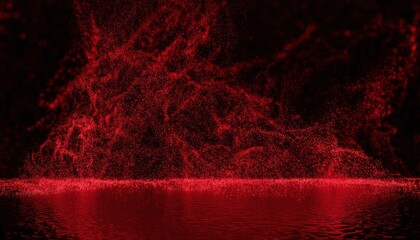 Aufkleber - vivid red light particles in motion forming abstract digital rain over a glowing textured surface, ideal for tech branding, futuristic poster, or website background


