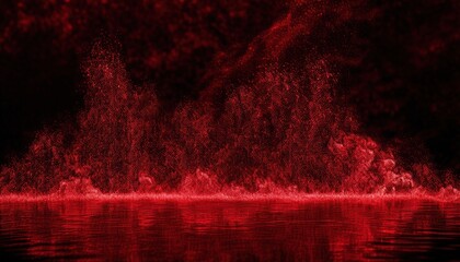 Aufkleber - vivid red light particles in motion forming abstract digital rain over a glowing textured surface, ideal for tech branding, futuristic poster, or website background

