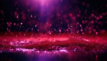Aufkleber - vibrant magenta water splash over shimmering red surface with glowing bokeh and suspended droplets, ideal for abstract background, web design, or digital branding

