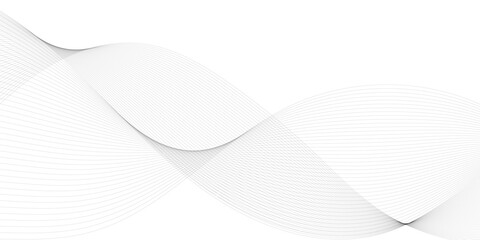 Poster - Abstract wavy grey stream element for design on transparent background isolated. frequency sound wave lines, technology, data science, business wave line background. Vector illustration.	