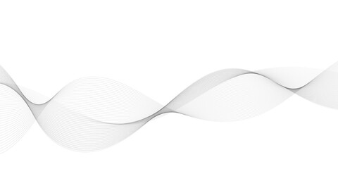 Poster - Abstract wavy grey stream element for design on transparent background isolated. frequency sound wave lines, technology, data science, business wave line background. Vector illustration.	