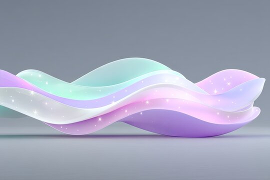 Abstract Pastel Waves: Fluid Gradient Design