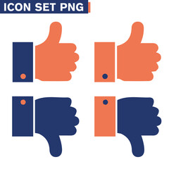 Fototapete - icon set icona Facce sorridenti, pollici su e giù, segno di spunta   a tinta unita con icone  arancioni e blu - illustrazioni