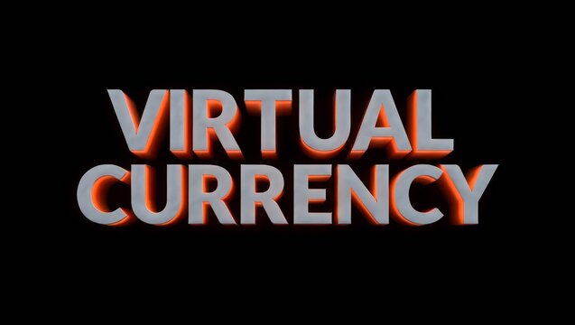 Word Virtual Currency is written on dark background.