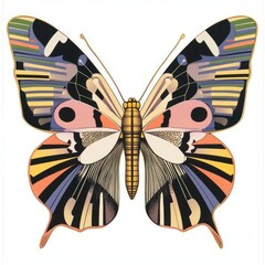 Wall Mural - Butterfly art illustration modern.