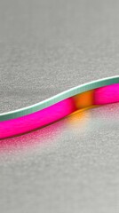 Poster - Abstract Monochrome Surface with Glowing Pink Bar