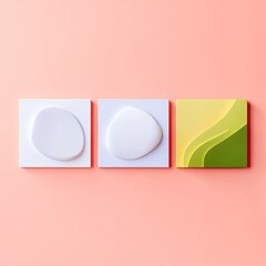 Poster - Abstract Organic Shapes in Pastel Colors on a Soft Pink Background