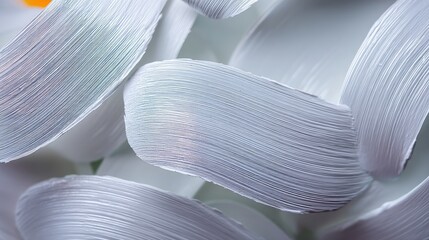 Poster - Abstract Painting with Overlapping Hazy Taupe and Pale White Brushstrokes