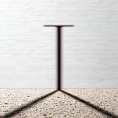 Poster - Abstract T Shape Formed by Two Crossing Shadows on White Wall and Beige Floor