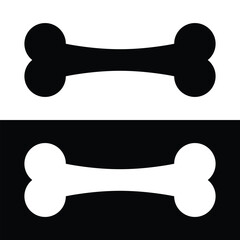 Poster - two stylized dog bone images are displayed. the top bone is black on a white background, while the b