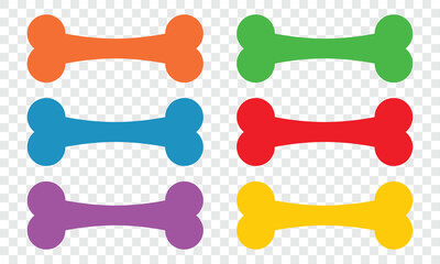 Poster - A vibrant arrangement of bone-shaped figures are set against a transparent backdrop. Each figure is colored differently, adding a playful and engaging element to the design.