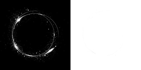 White, circle, outline, and define this clean PNG element. Transparent PNG Overlay for abstract digital illustrations, AI visualisation, web banners, or minimalist 