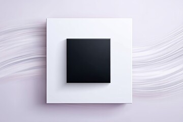 Poster - Black Square on White Platform with Abstract Background