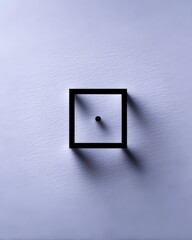 Poster - Black Square with Central Dot on Light Grey Background