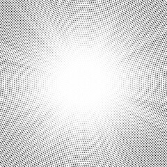 Poster - Halftone gradient sun rays pattern. Abstract halftone vector dots background. monochrome dots pattern. Vector background in comic book style with sunburst rays and halftone. Retro pop art design.	