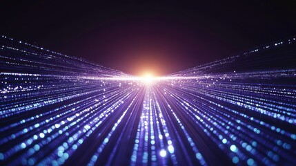 Poster - Abstract digital pathway with glowing particles.