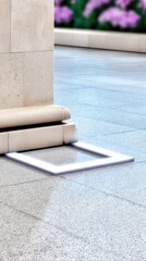 Poster - Brightly Lit Rectangular Shape on Concrete Floor