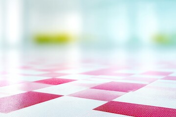 Poster - Distorted Pink and White Checkerboard Pattern with Subtle Motion