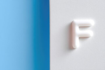 Poster - Embossed Letter F on Textured Chalk Wall