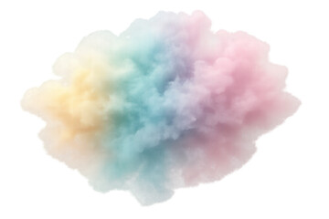 Poster - Rainbow-colored cloud floating gracefully on a transparent background, perfect for adding a touch of creativity to various artistic projects