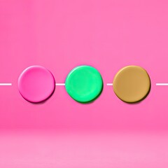 Poster - Flat Color Chart of Pale Mauve Mint and Honey on Pink Background
