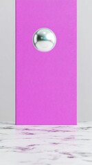 Poster - Floating Pearl Sphere Above Lavender Textured Background