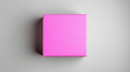 Poster - Floating Pink Square on Soft Purple Canvas