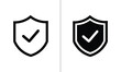 © Kaium007 - Shield with check mark icon vector design.