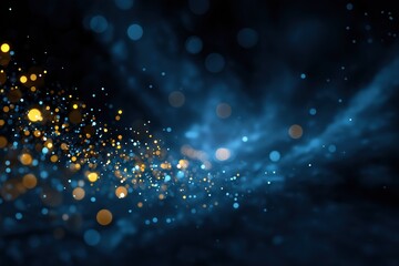 Poster - A blue and gold swirl of light and dark blue and gold. The light blue and gold swirls are scattered throughout the image, creating a sense of movement and energy
