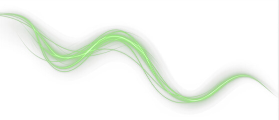 Aufkleber - Abstract wave green flow and semitransparent curves creates festive design background. This transparent PNG Overlay adds modern motion and natural elegance to fresh digital PNG compositions.