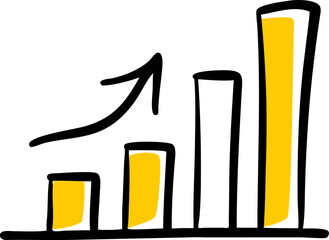 Poster - Silhouette Bar Graph with One Taller Bar Simple Chart Design