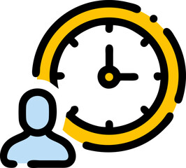Poster - Silhouette of a Clock with Circled Task Vector