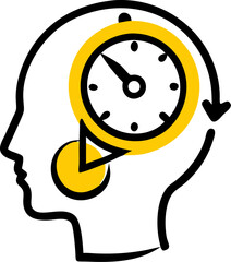 Poster - Silhouette of a Clock with Circled Task Vector